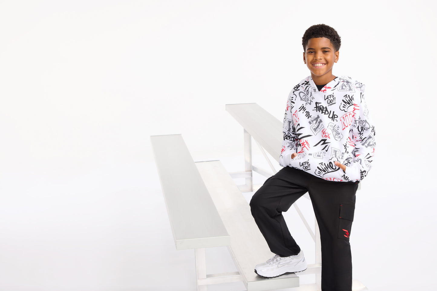 Big Kids' Graffiti Tag Hoodie | White