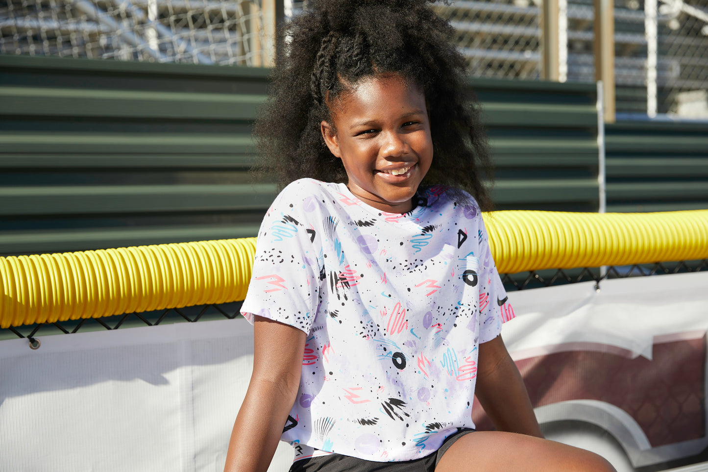 Big Kids' Carnival Printed Boxy T-Shirt | White