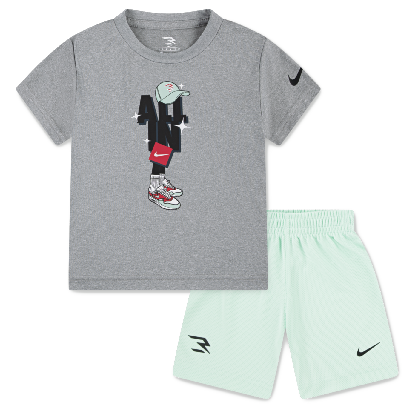Big Kids' All In Dri Fit T-Shirt and Shorts Set | Carbon Heather