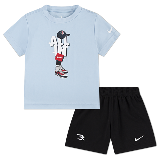Big Kids' All In Dri Fit T-Shirt and Shorts Set | Light Blue