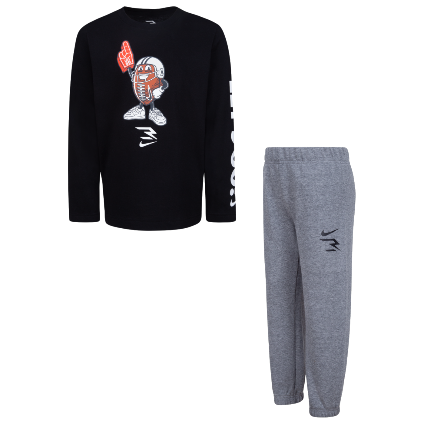 Let's Go Ballers Long Sleeve T-Shirt & Sweatpant Set | Carbon Heather