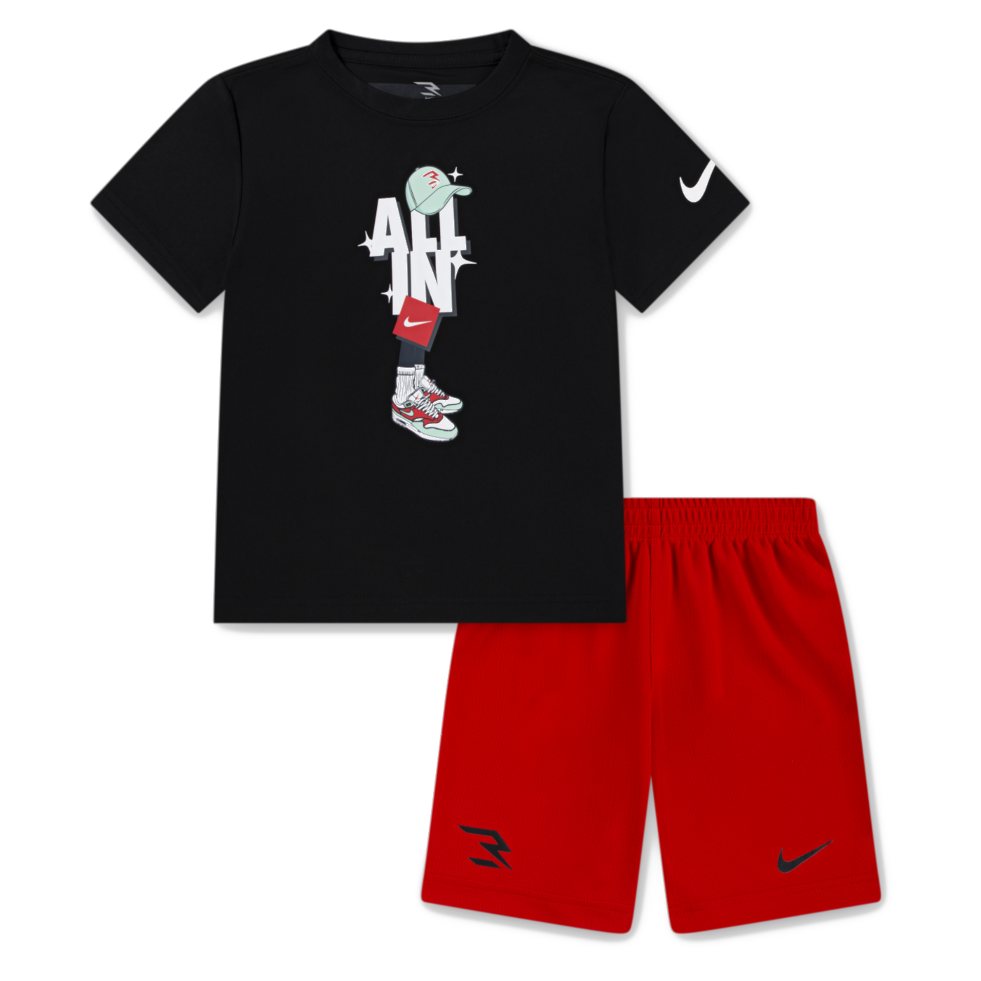 Little Kids' All In Dri Fit T-Shirt and Shorts Set | Black