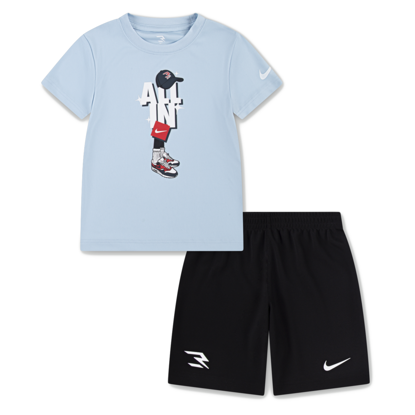 Little Kids' All In Dri Fit T-Shirt and Shorts Set | Light Blue