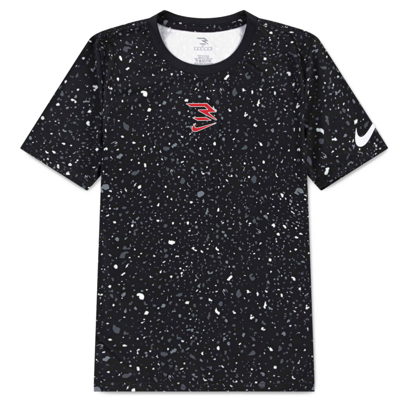 Big Kids' Dri-FIT Large Splatter Print T-Shirt | Black (University Red)