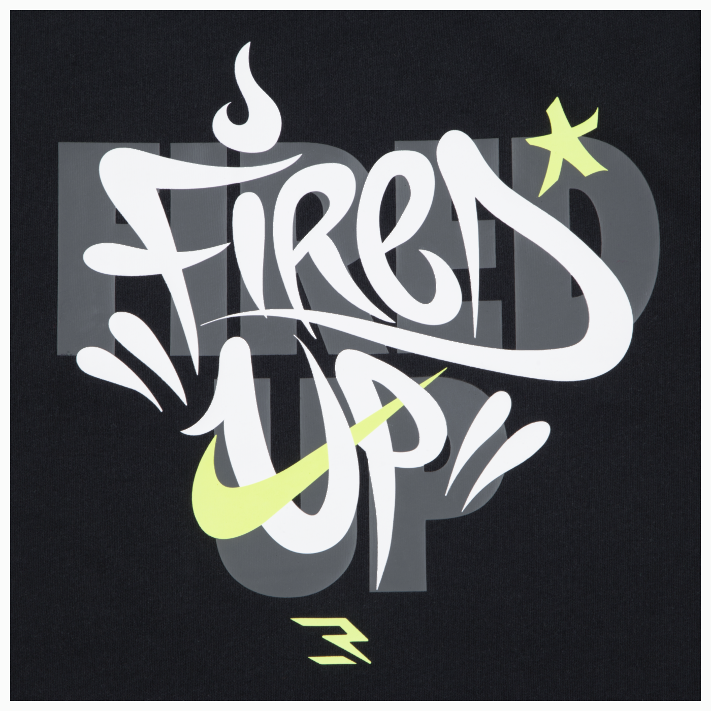 Big Kids' Fired Up Graffiti T-Shirt | Black