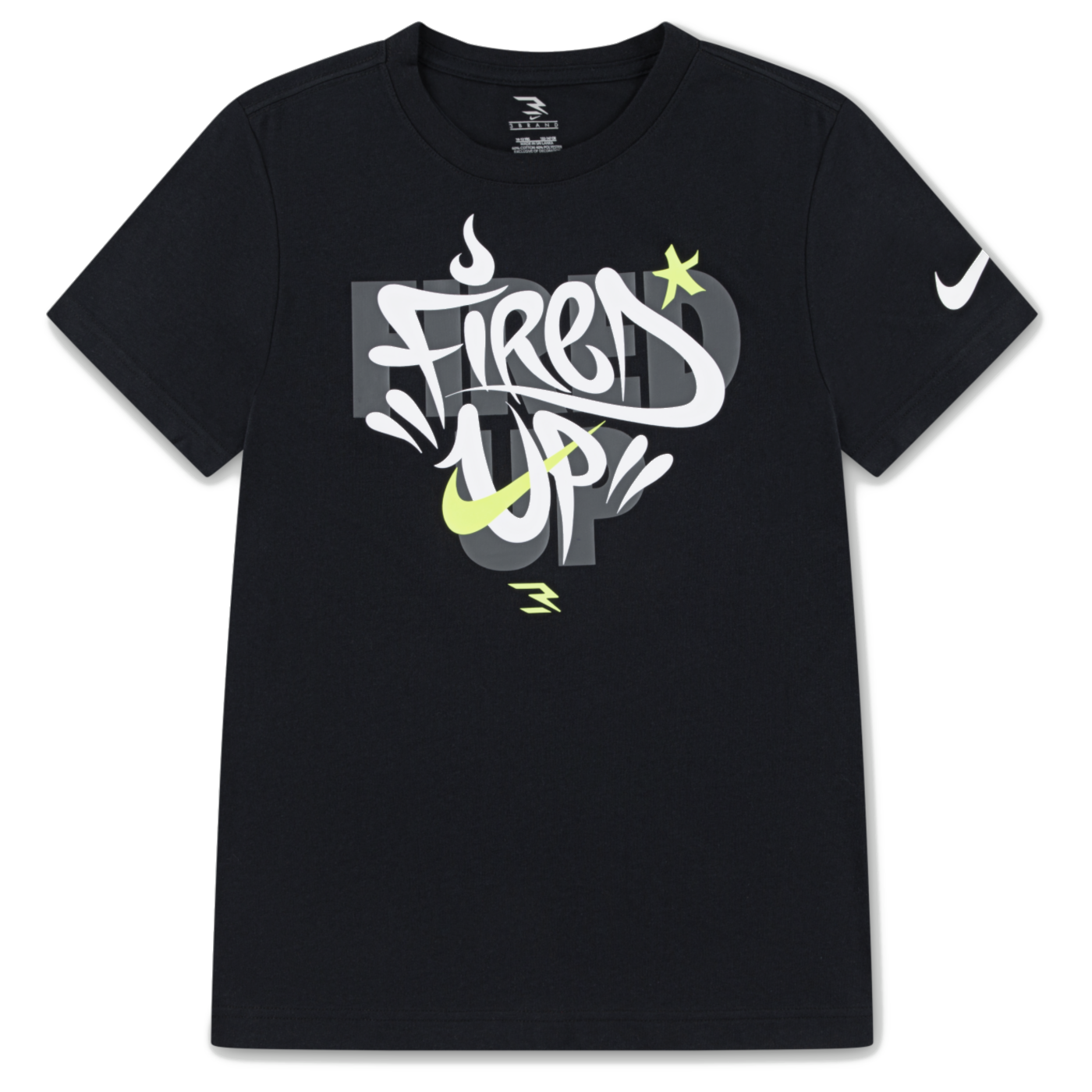 Big Kids' Fired Up Graffiti T-Shirt | Black