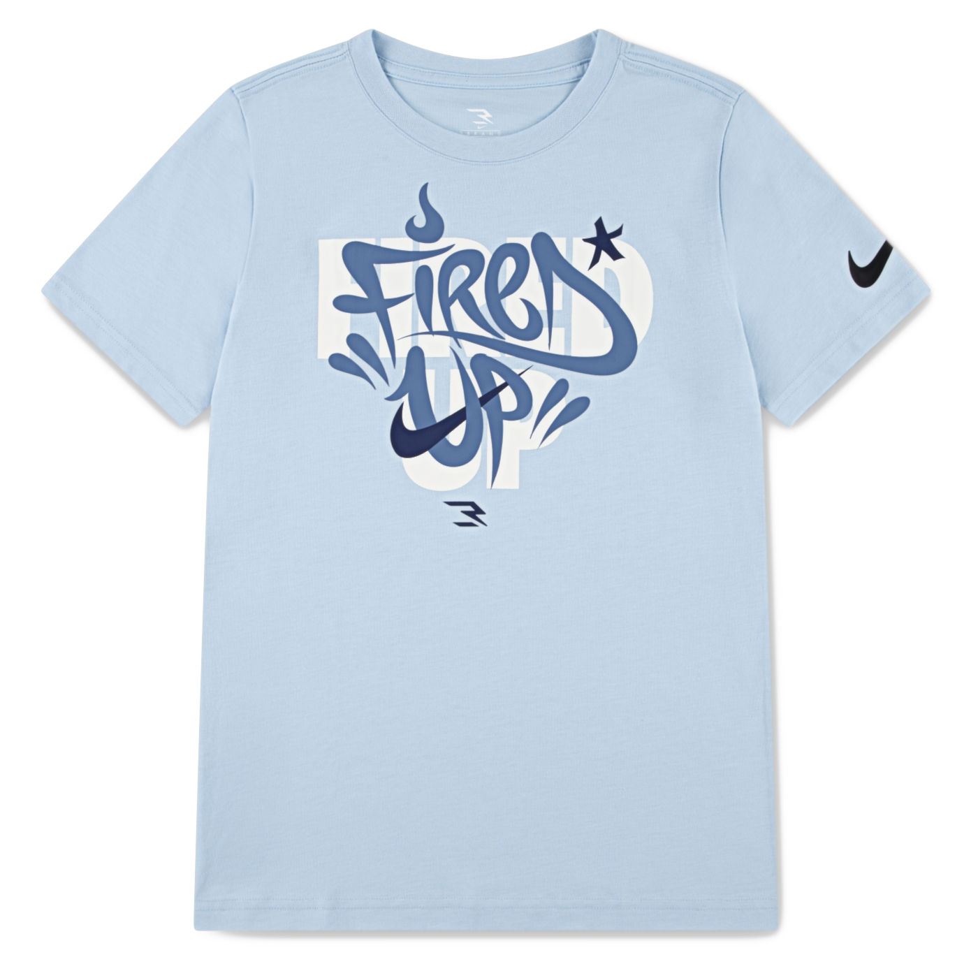 Big Kids' Fired Up Graffiti T-Shirt | Light Blue