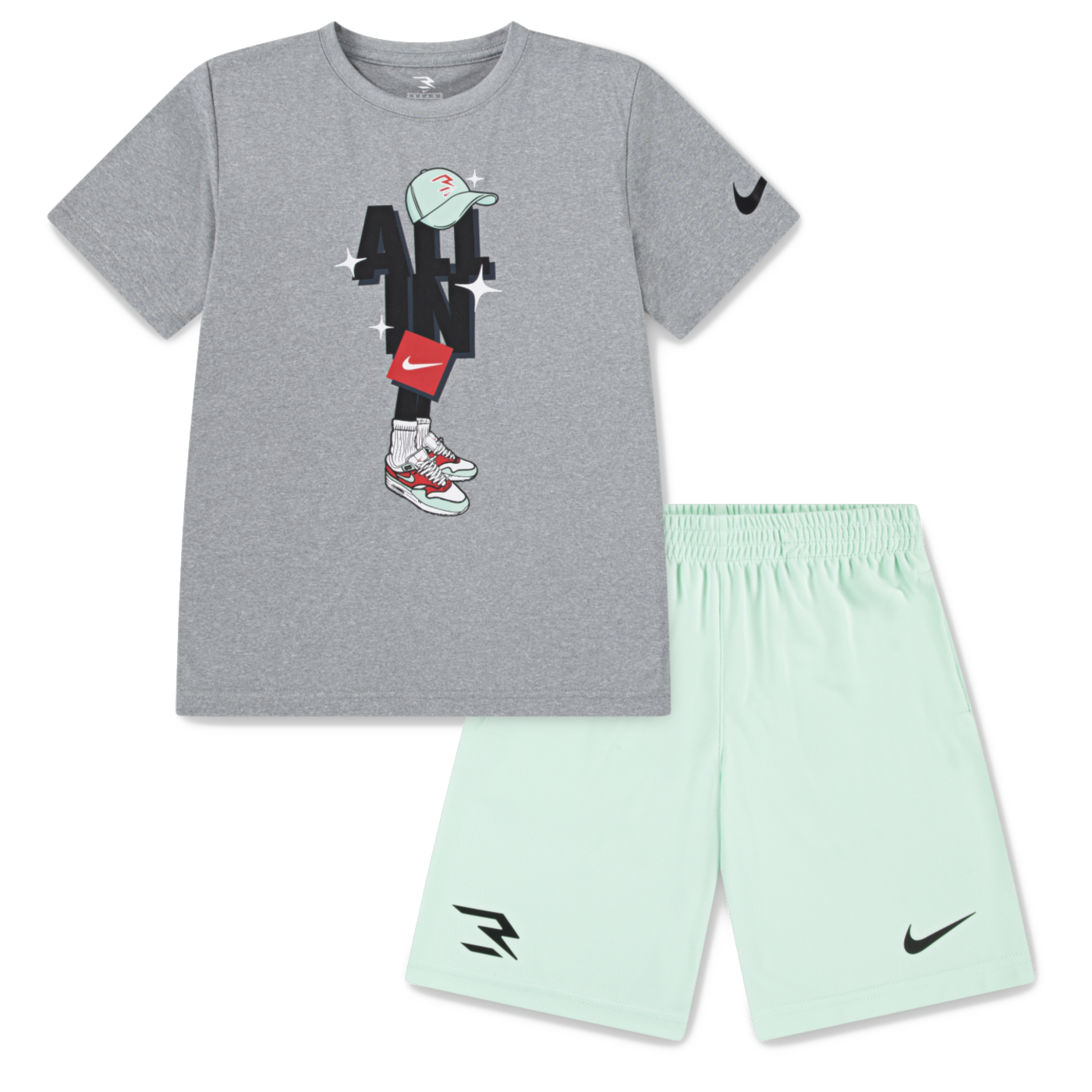 Toddler All In Dri Fit T-Shirt and Shorts Set | Carbon Heather