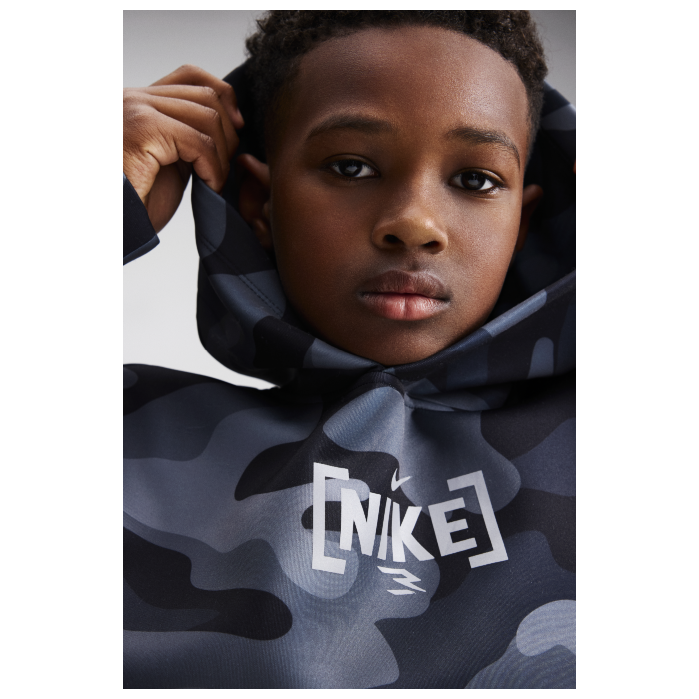 Big Kids' 3ssentials Camo Hoodie | Black