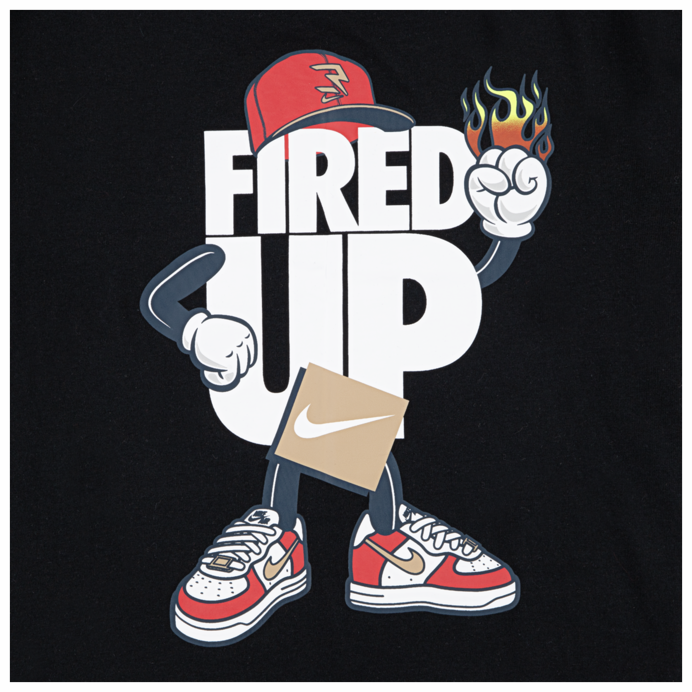 Big Kids' "Fired Up" Capman T-Shirt | Black