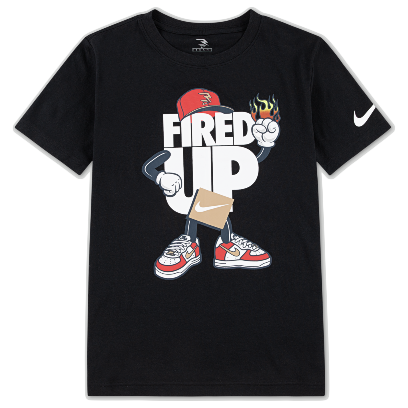 Big Kids' "Fired Up" Capman T-Shirt | Black