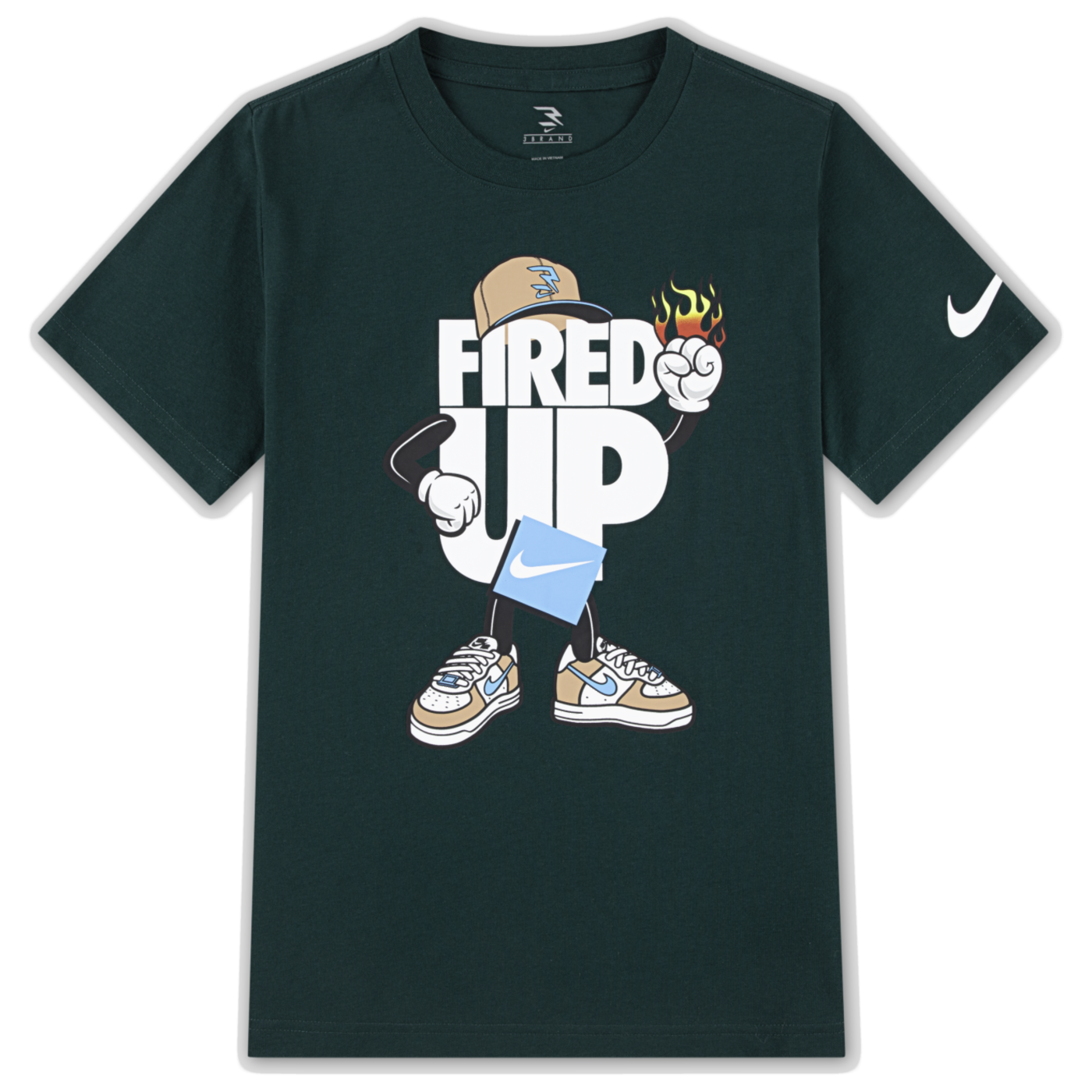 Big Kids' "Fired Up" Capman T-Shirt | Night Jungle
