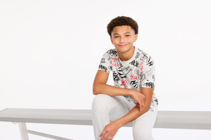 Big Kids' Graffiti Tag T-Shirt | Grey Heather