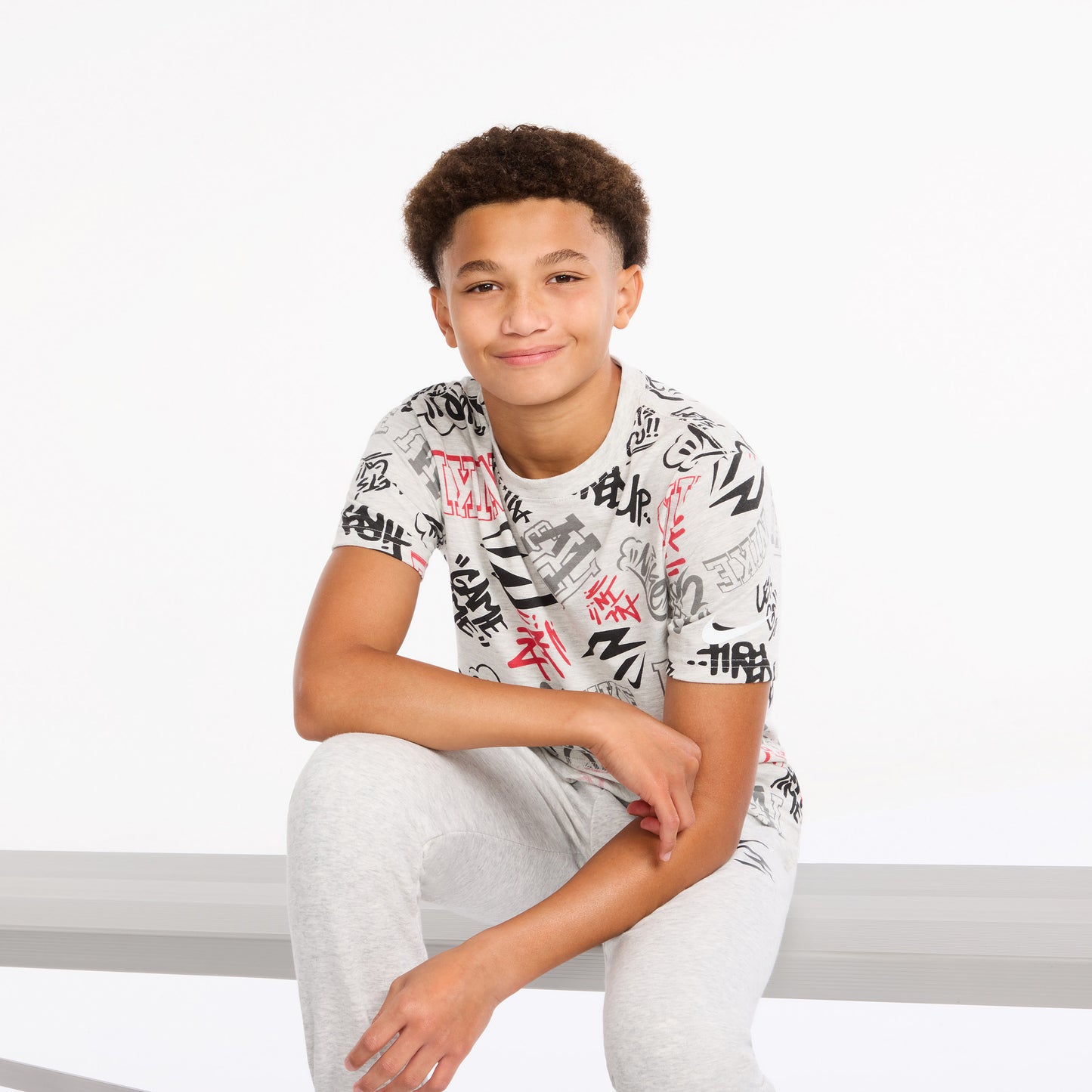 Big Kids' Graffiti Tag T-Shirt | Grey Heather