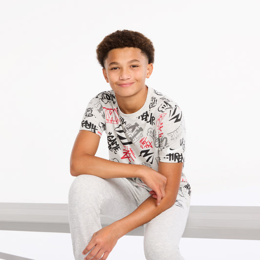 Big Kids' Graffiti Tag T-Shirt | Grey Heather