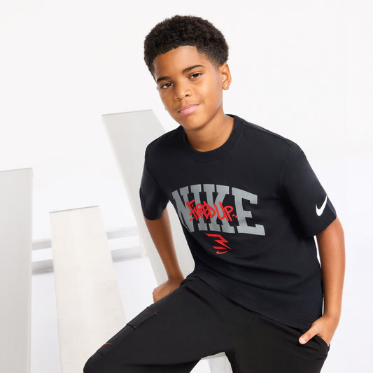 Big Kids' Graffiti Tag Lockup T-Shirt | Black