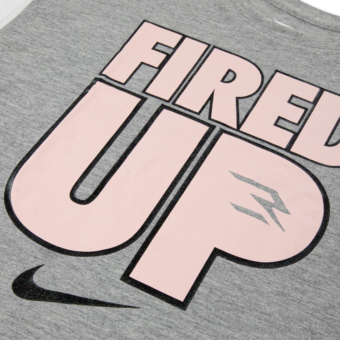 Big Kids' Drapey "Fired up" Long-Sleeve T-Shirt | Dark Grey Heather