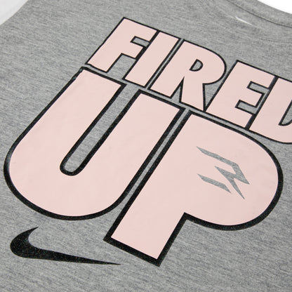 Big Kids' Drapey "Fired up" Long-Sleeve T-Shirt | Dark Grey Heather