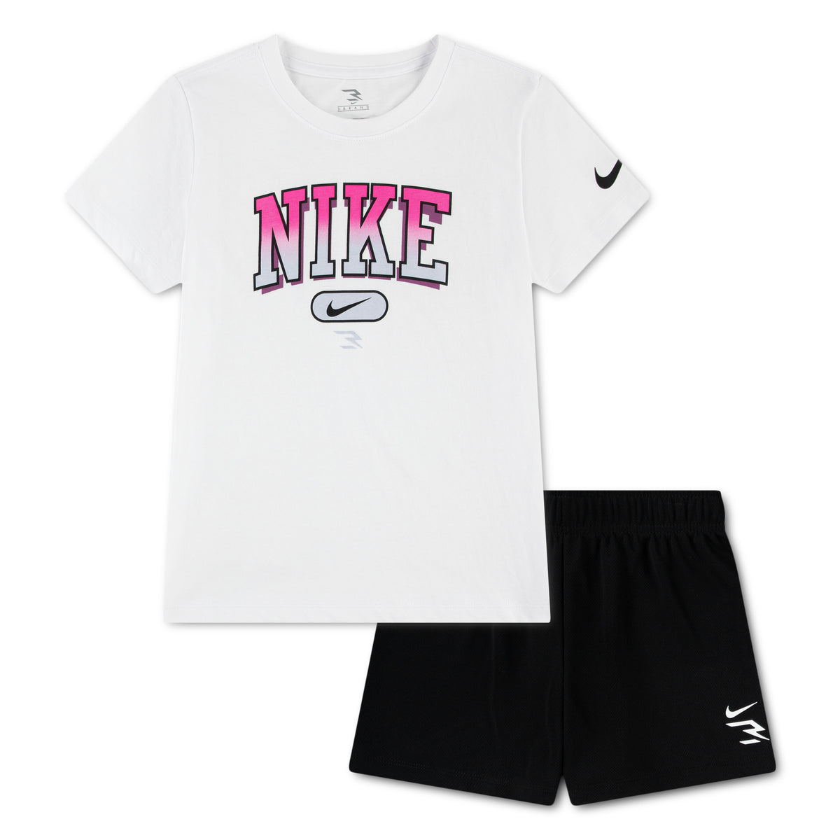 Big Kids' Tee and Mesh Shorts Set | White