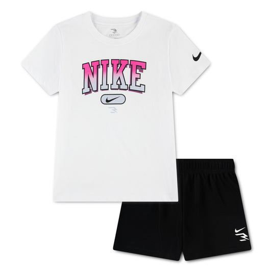 Big Kids' Tee and Mesh Shorts Set | White