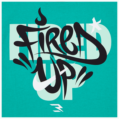 Big Kids' Fired Up Graffiti T-Shirt  | Teal