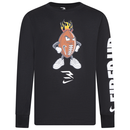 Fired Up Ballers Long Sleeve T-Shirt | Black