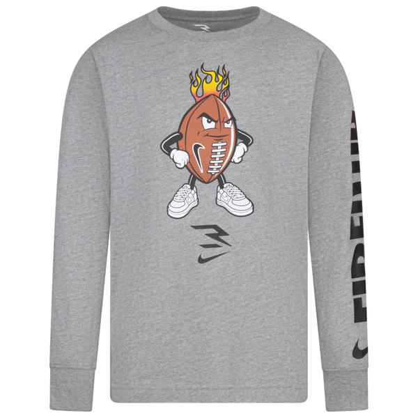Fired Up Ballers Long Sleeve T-Shirt | Carbon Heather – 3BRAND