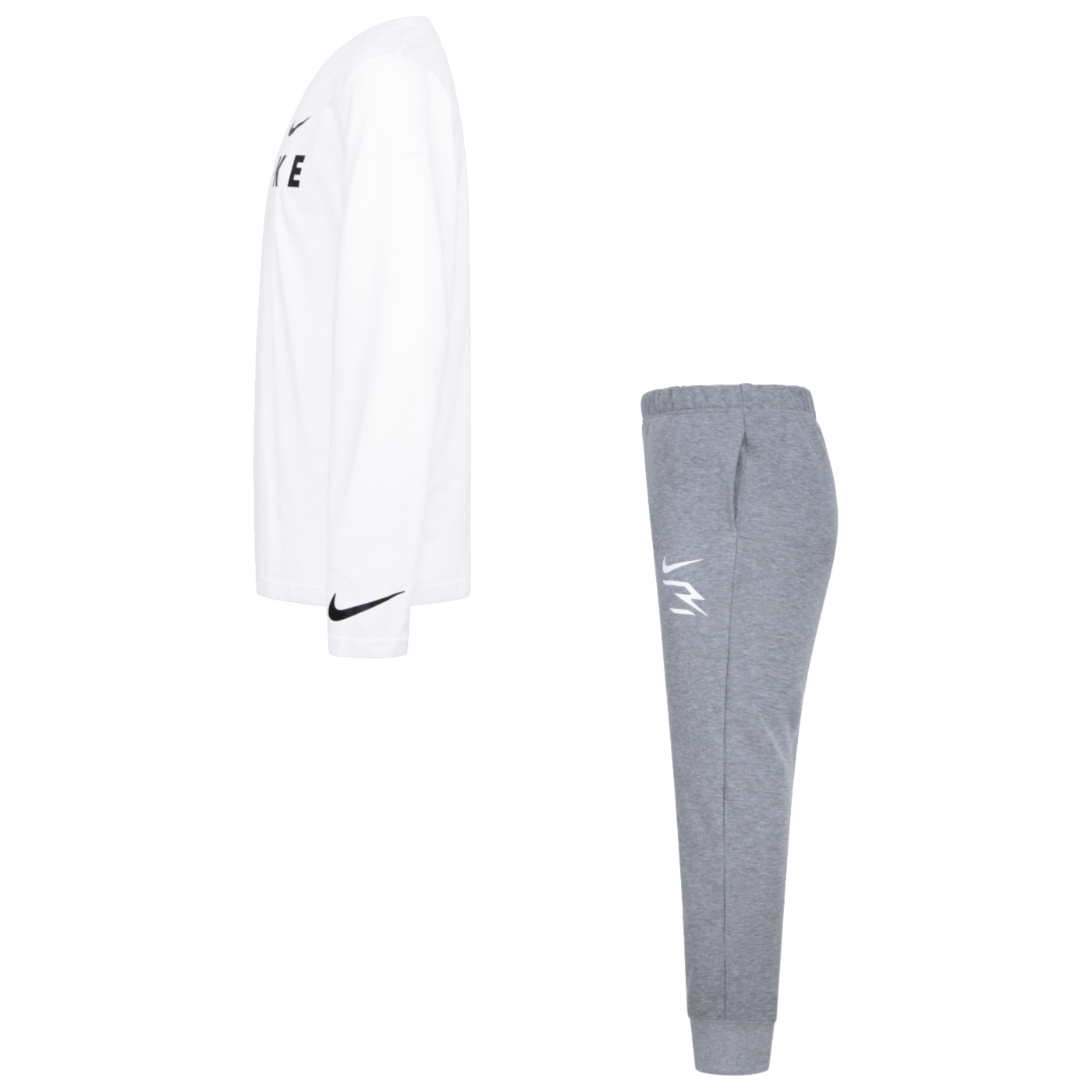 Wordmark Long Sleeve T-Shirt & Sweatpant Set | White