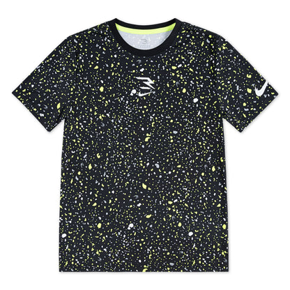 Big Kids' Dri-FIT Splatter Printed Tee | Black/Volt