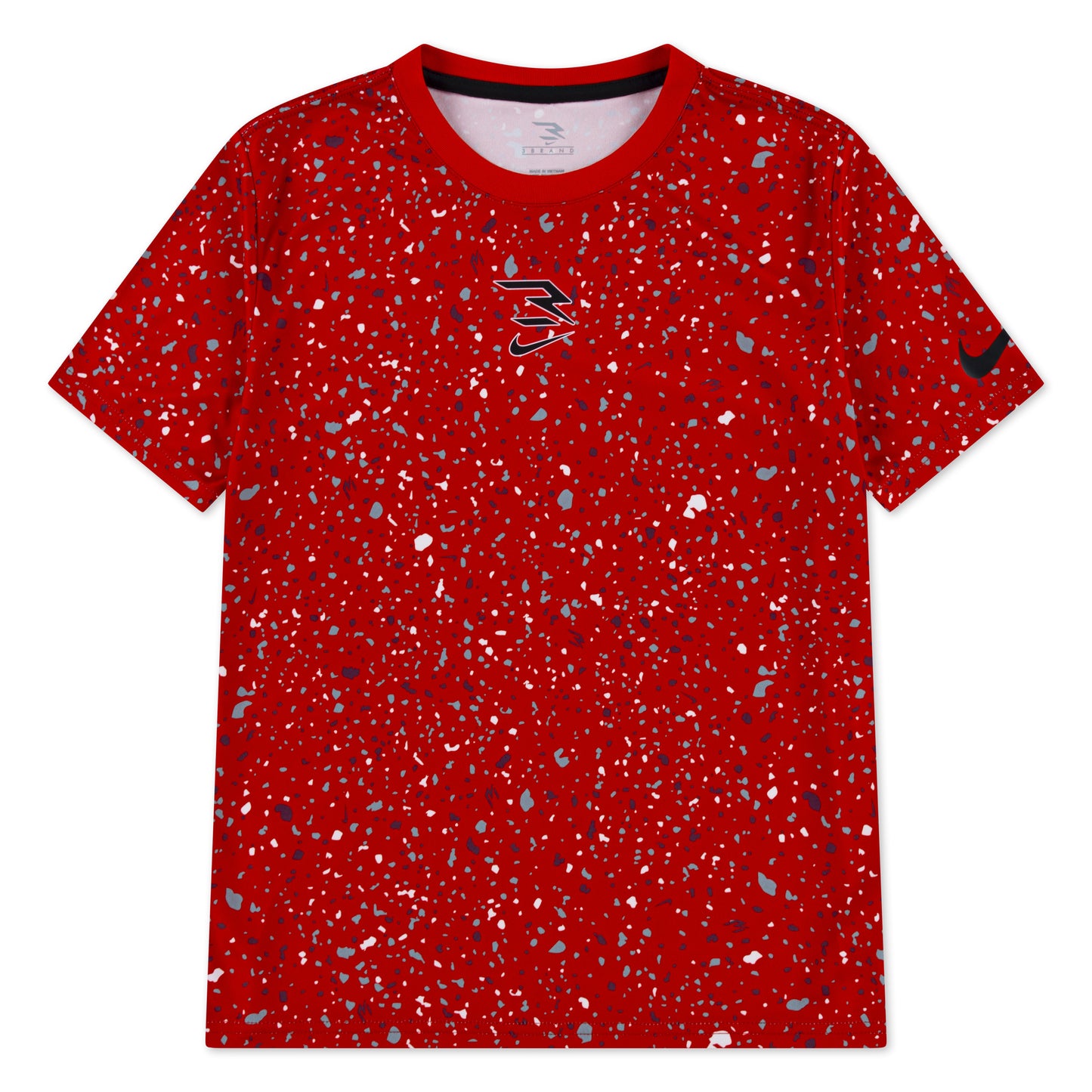 Big Kids' Dri-FIT Splatter Printed Tee | University Red/Black