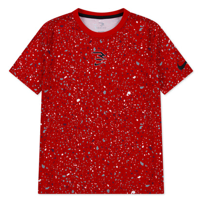 Big Kids' Dri-FIT Splatter Printed Tee | University Red/Black