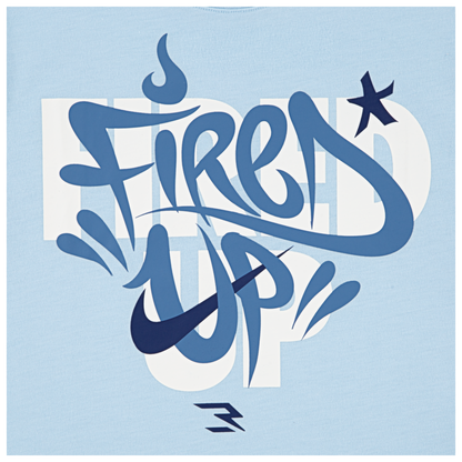 Big Kids' Fired Up Graffiti T-Shirt | Light Blue