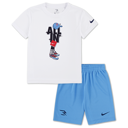 Toddler All In Dri Fit T-Shirt and Shorts Set  | White