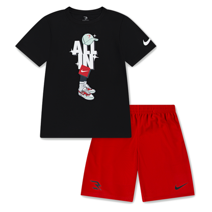 T-shirt en shorts set Icon Duo Rood - 9Q0616-U10 T-shirt en shorts set Icon Duo Rood - 9Q0616-U10