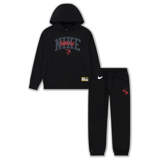 Big Kids' "Fired Up" 2-Piece Fleece Set | Black