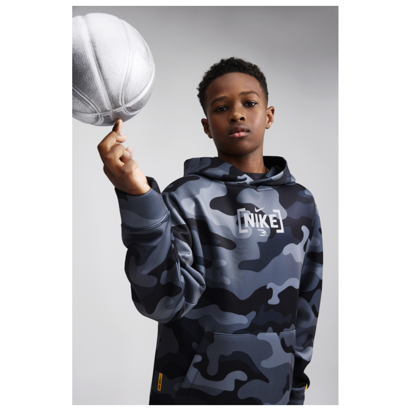 Big Kids' 3ssentials Camo Hoodie | Black