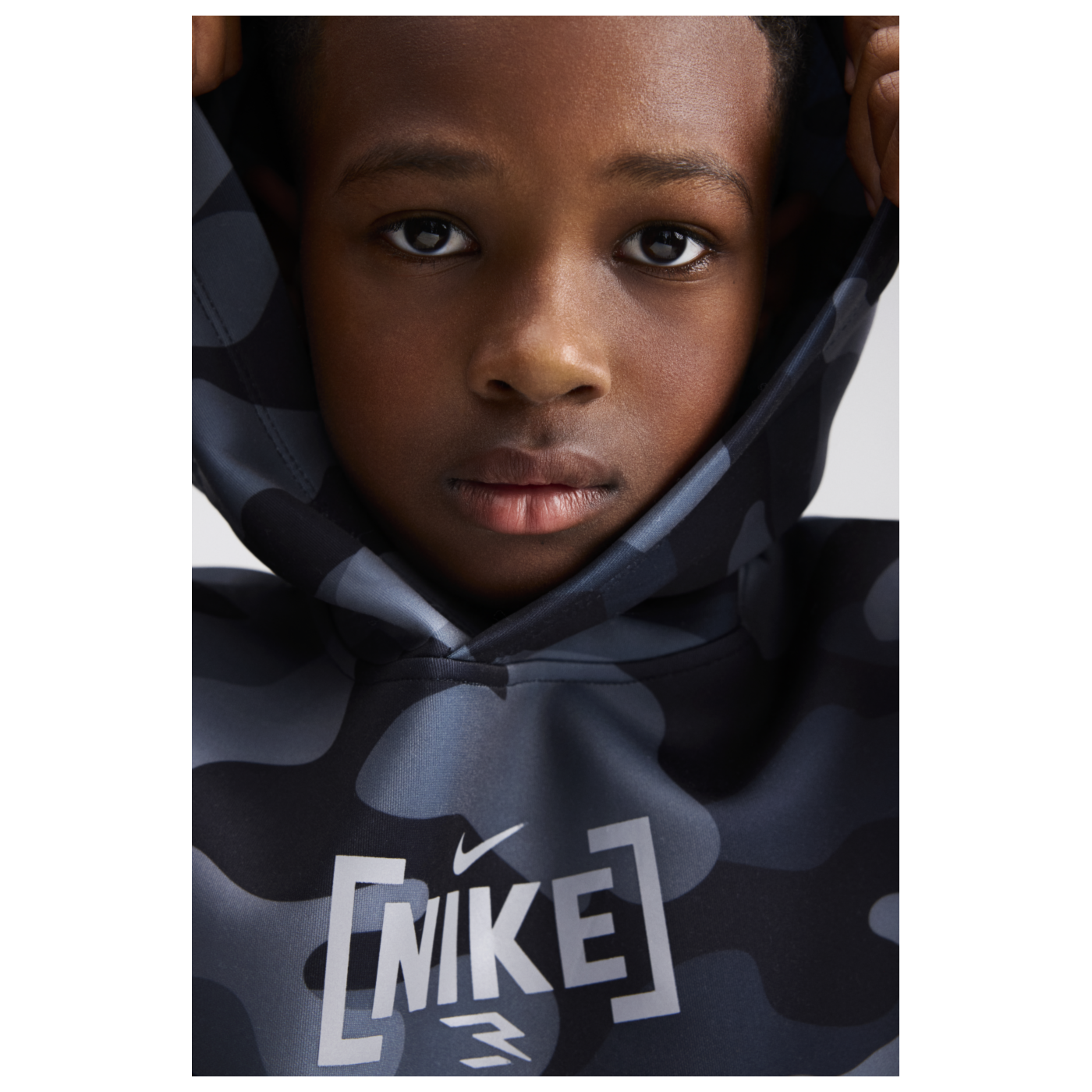 Big Kids' 3ssentials Camo Hoodie | Black