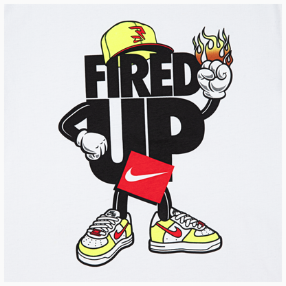 Big Kids' "Fired Up" Capman T-Shirt | White
