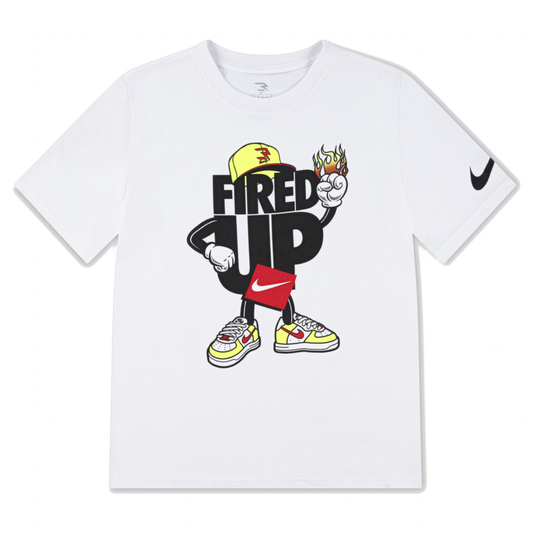 Big Kids' "Fired Up" Capman T-Shirt | White