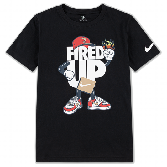 Big Kids' "Fired Up" Capman T-Shirt | Black