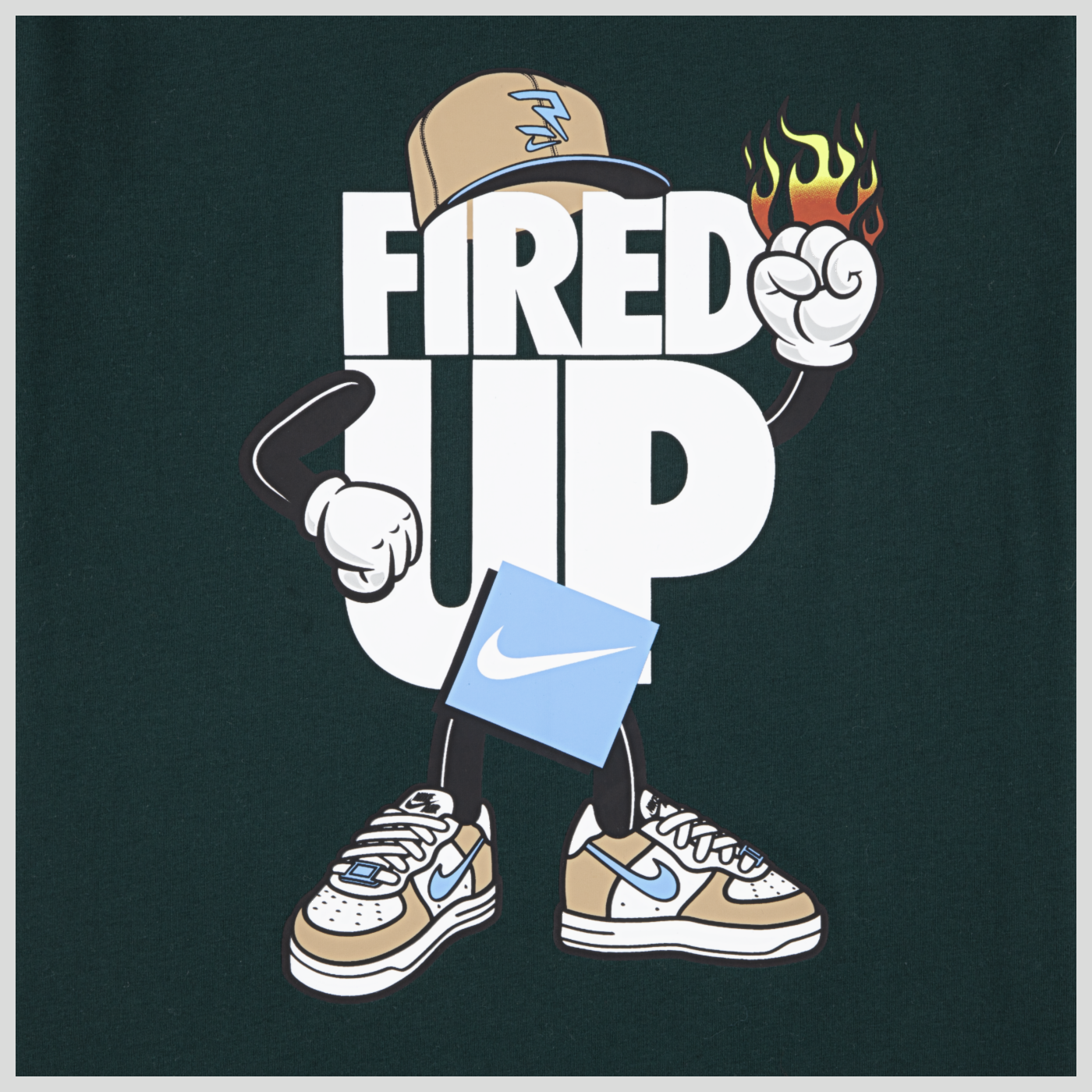 Big Kids' "Fired Up" Capman T-Shirt | Night Jungle
