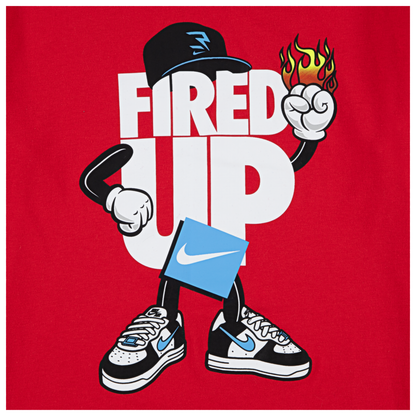 Big Kids' "Fired Up" Capman T-Shirt | University Red