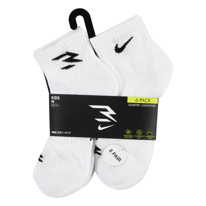 Kids' Dri-FIT Core Ankle Socks (6 Pairs) | White