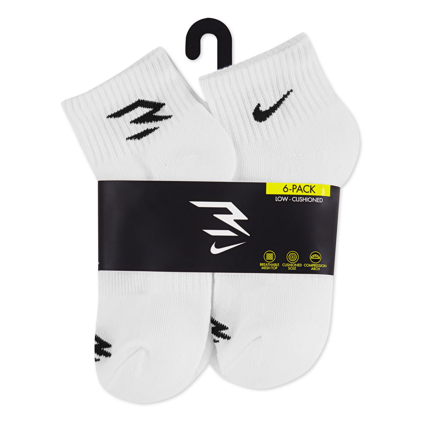 Kids' Dri-FIT Core Ankle Socks (6 Pairs) | White