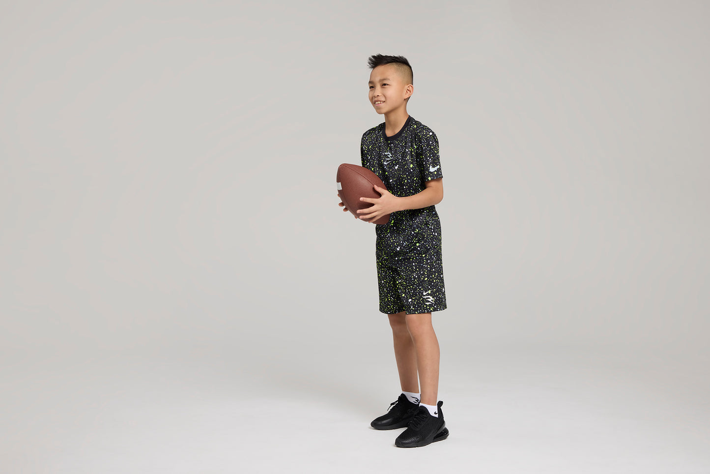 Big Kids' Dri-FIT Splatter Shorts | Black/Volt