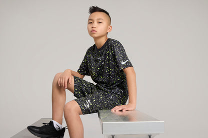 Big Kids' Dri-FIT Splatter Printed Tee | Black/Volt