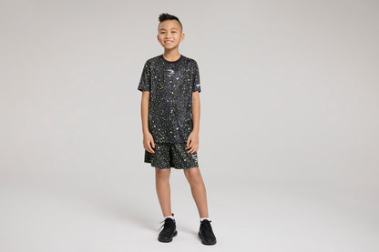 Big Kids' Dri-FIT Splatter Shorts | Black/Volt